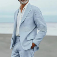 Men's Suit Casual Men's Linen Business Banquet Two-piece Suit Athletic Digi Store